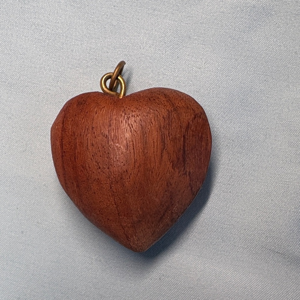 Carved Wooden Heart Pendant